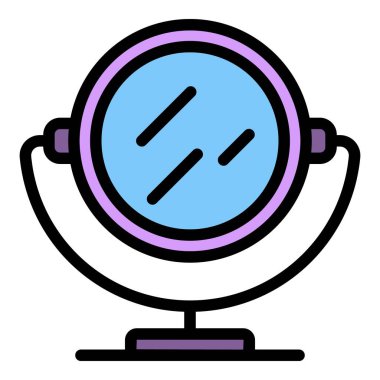 Çivi ayna simgesi renk ana hatları vektörü