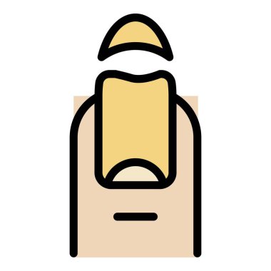 Kırık tırnak simgesi renk dış hat vektörü