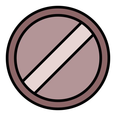 Yuvarlak başlı cıvata simgesi renk dış hat vektörü