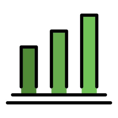 İpotek histogram simgesi renk ana hatları vektörü