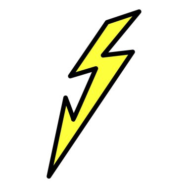 Bir açı simgesi renk ana hatları vektöründe şimşek