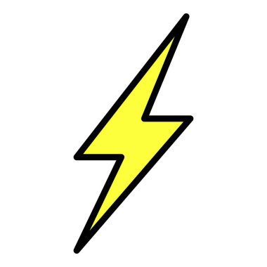 Şimşek sembolü renk ana hatları vektörü