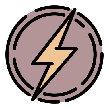 Kömür enerjisi simgesi renk ana hatları vektörü