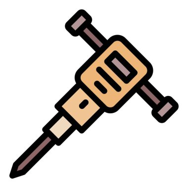 Sondaj makinesi simgesi renk ana hatları vektörü