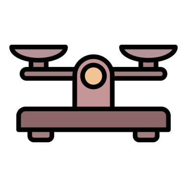 Retro ölçekli simge rengi dış hat vektörü