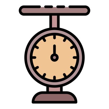 Et ölçekli simge renk ana hatları vektörü