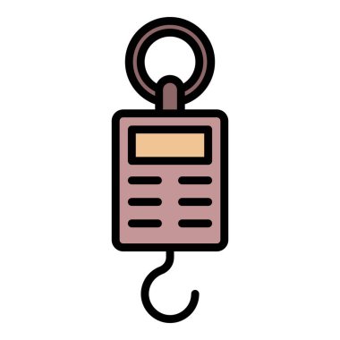 Elektrik ölçekli simge renk dış hat vektörüyle ilgilen