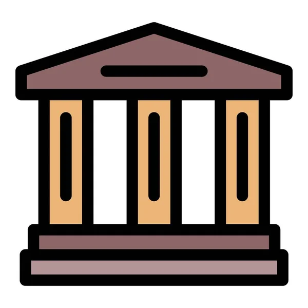 Budynek sądu ikona kolor zarys wektor — Wektor stockowy