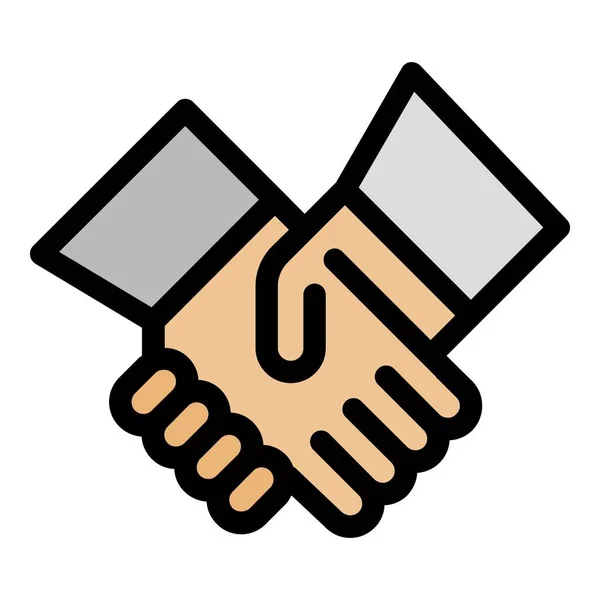 Handshake icon color outline vector — Stock Vector