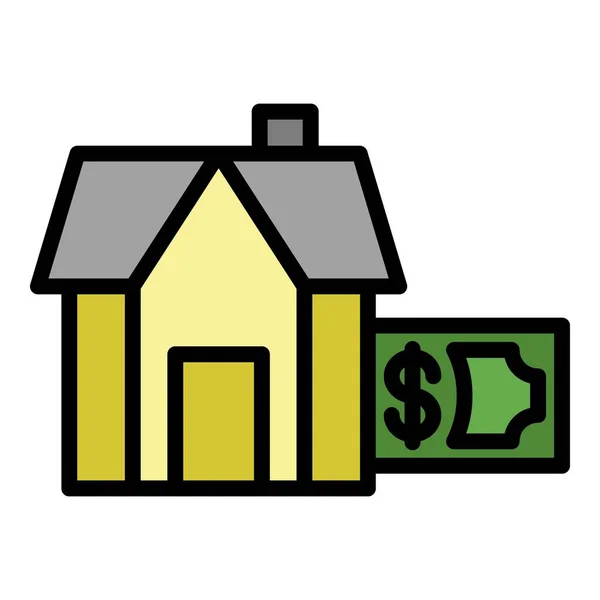 Mortgage konut ikonu renk ana hatları vektörünün ödemesi — Stok Vektör
