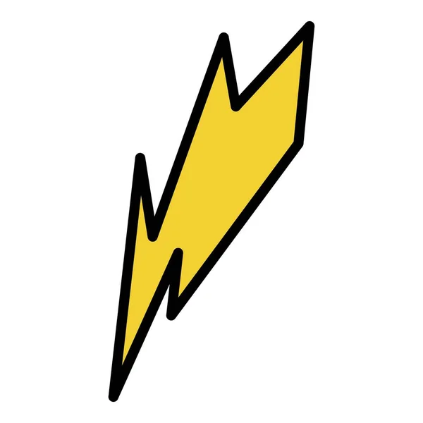 Lightning bolt icône couleur contour vecteur — Image vectorielle