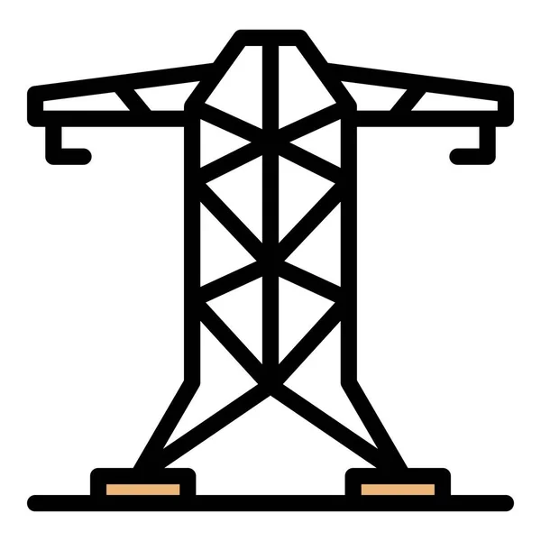 Вектор контура иконки электрической башни — стоковый вектор