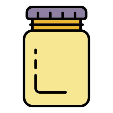 Reçel kavanozu renk ana hatları vektörü