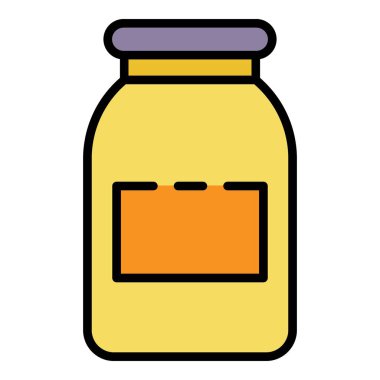 Reçel kavanozu renk ana hatları vektörü