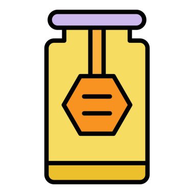 Ev reçeli kavanozu renk ana hatları vektörü