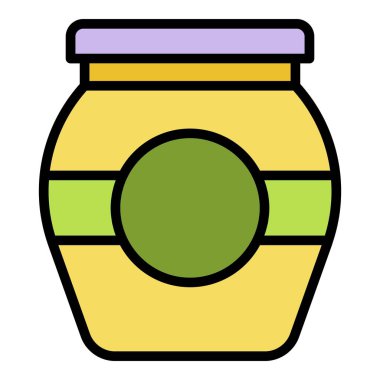 Korunma reçel kavanozu renk ana hatları vektörü