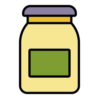 Kayısı reçel kavanozu renk ana hatları vektörü