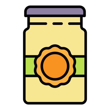 Erik reçeli kavanozu renk ana hatları vektörü