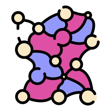 Staphylococcus kolonisi simgesi renk ana hatları vektörü