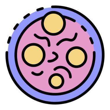 Diplococcus simgesi renk ana hatları vektörü