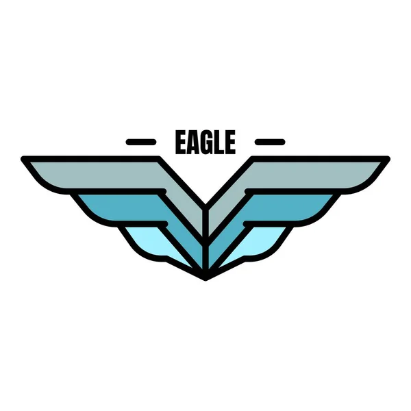 Логотип орла с воздушным покрытием, стиль контура — стоковый вектор