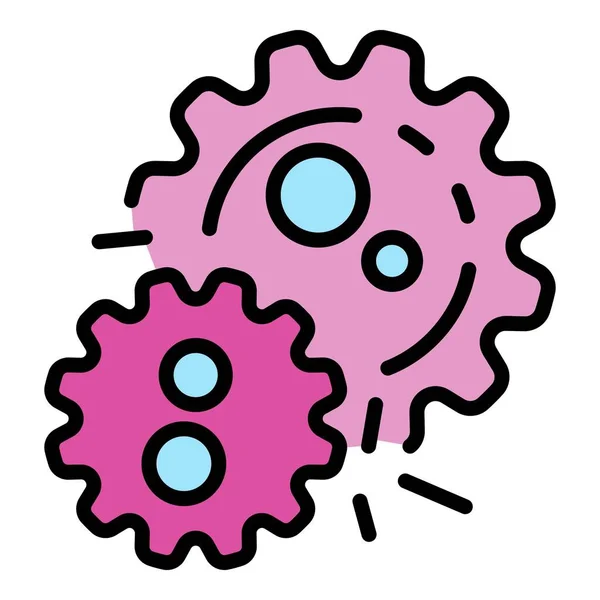 Бактерия умножает вектор контура цвета значка — стоковый вектор