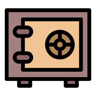 Metal güvenli simge rengi dış hat vektörü