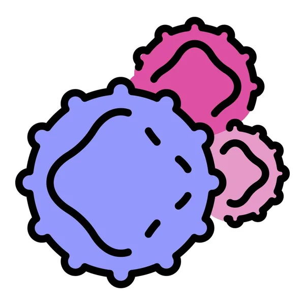 Βακτήρια σπόρια εικονίδιο χρώμα περίγραμμα διάνυσμα — Διανυσματικό Αρχείο
