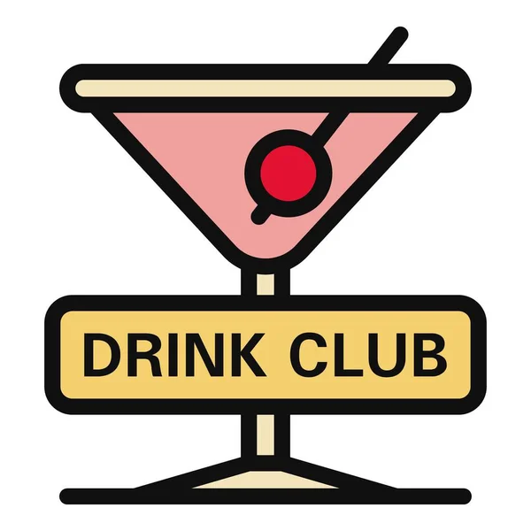 Drink Club Symbol Farbe Umrissvektor — Stockvektor