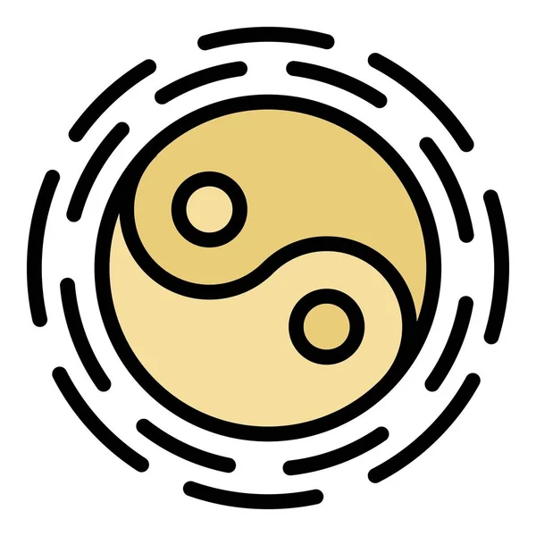 Yin-Yang-Symbol Farbumrissvektor — Stockvektor