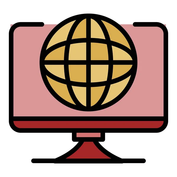 Web global firewall icon outline vector — стоковый вектор