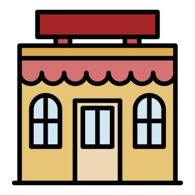 Pastane simgesi renk ana hatları vektörü