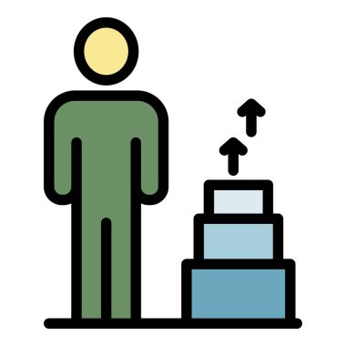 Eğitim simgesi renk özet vektörünü büyüt