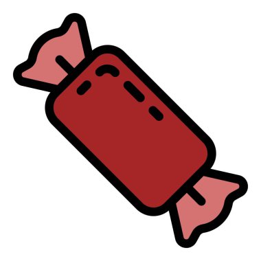 Bonbon simgesi renk ana hatları vektörü