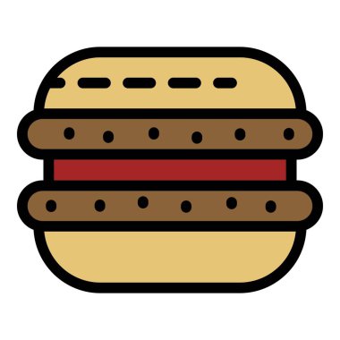 Makarna simgesi renk ana hatları vektörü