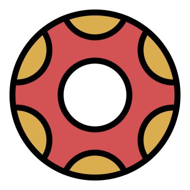 Donut simgesi renk ana hatları vektörü
