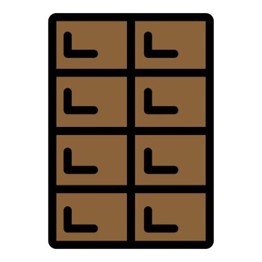 Çikolata çubuğu renk ana hatları vektörü