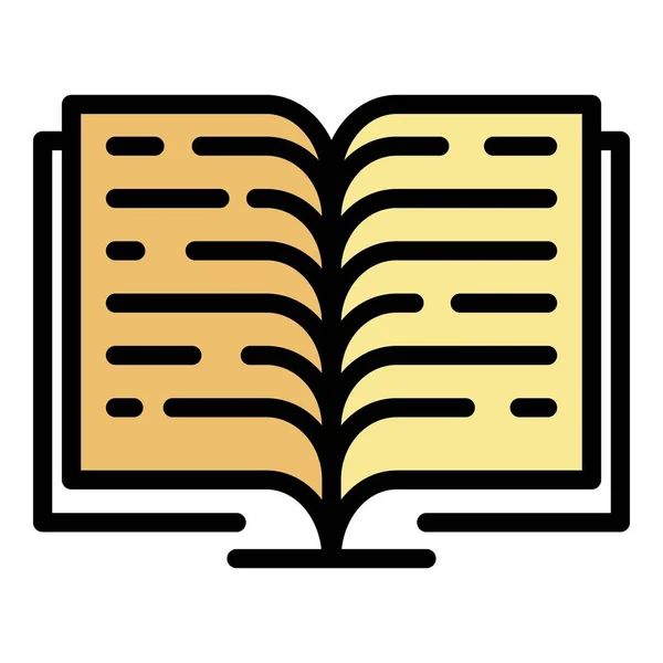 Abrir libro icono color contorno vector — Archivo Imágenes Vectoriales