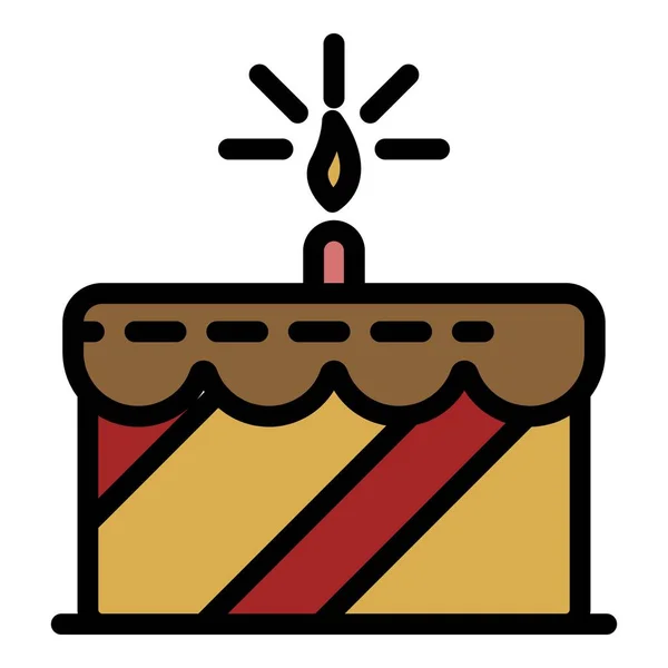 Вектор кольорових контурів іконок тортів на день народження — стоковий вектор