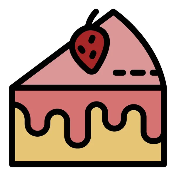 Icône gâteau crème couleur contour vecteur — Image vectorielle