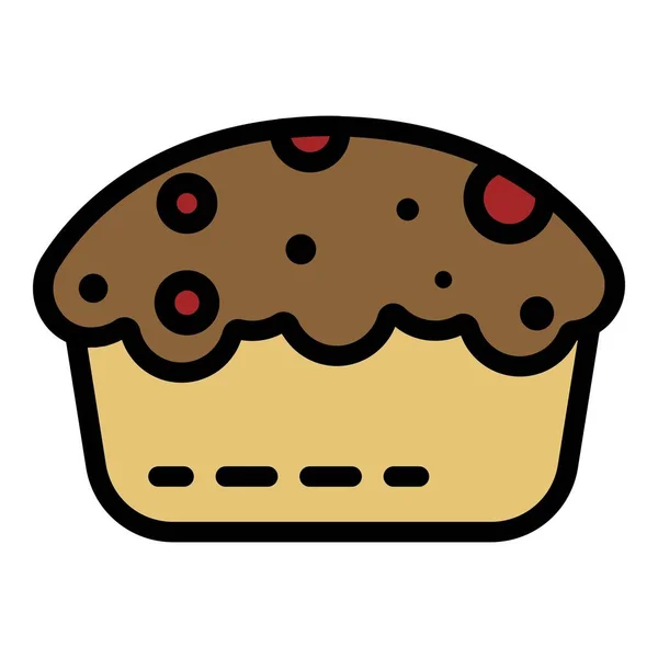 Cupcake icône couleur contour vecteur — Image vectorielle