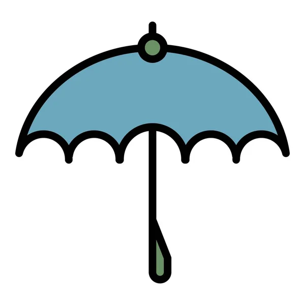 Open umbrella icon color outline vector — Stock Vector