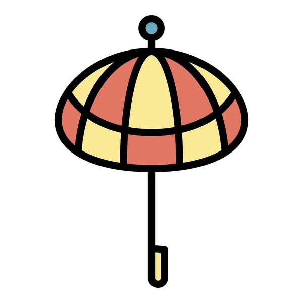 装飾的な傘のアイコンの色の輪郭ベクトル — ストックベクタ