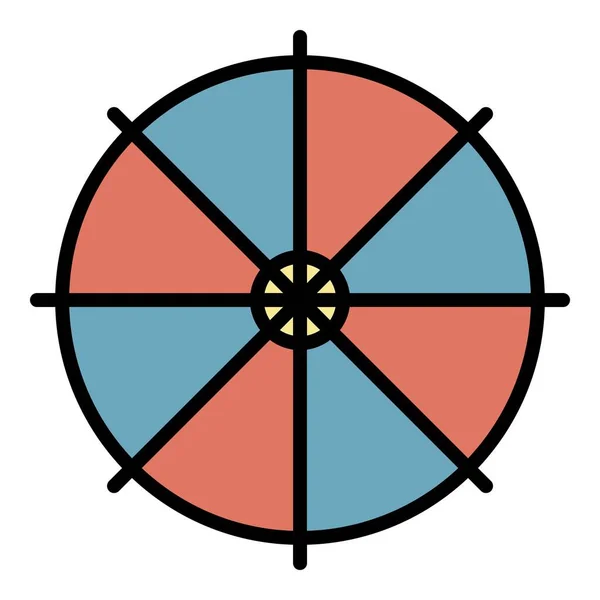 顶部图标颜色轮廓矢量上的日本伞 — 图库矢量图片