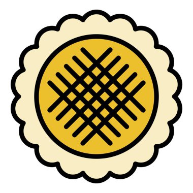 Ayçiçeği tam tohum simgesi renk ana hatları vektörü