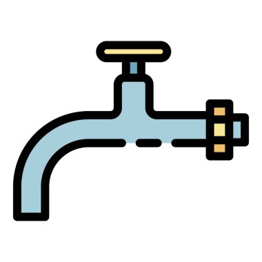 Metal tap simgesi renk ana hatları vektörü