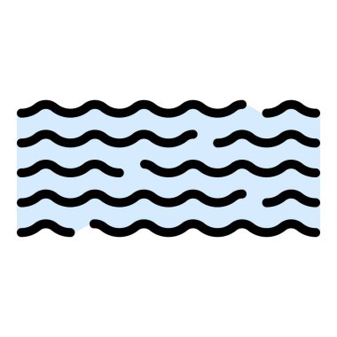 Büyük su taşkını simgesi renk ana hatları vektörü