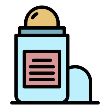 Moda rulo deodorant simgesi renk ana hatları vektörü