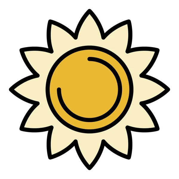 Small sunflower icon color outline vector — Stock Vector