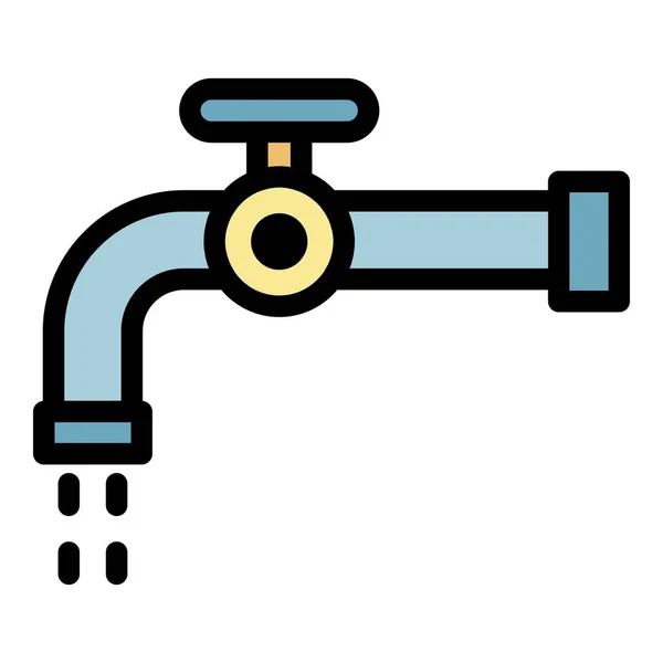 Waterkraan pictogram kleur overzicht vector — Stockvector